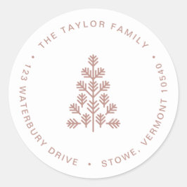 Helgdag Dusty Ro Return-adressetikett Runt Klistermärke