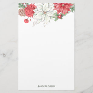 Helgdag Elegant Foliage Monogram Stationery Brevpapper