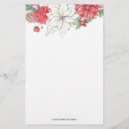 Helgdag Elegant Foliage Monogram Stationery Brevpapper