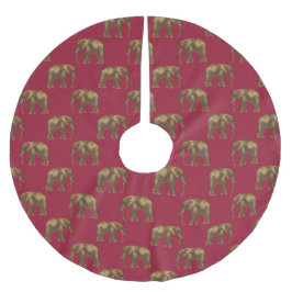 Helgdag Elegant Red Animal Elephant Julgransmatta Borstad Polyester