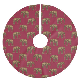 Helgdag Elegant Red Animal Elephant Julgransmatta Borstad Polyester