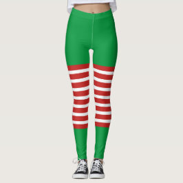 Helgdag Elf Leggings Candy cane jul