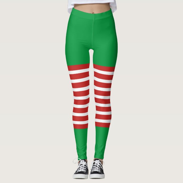 Helgdag Elf Leggings Candy cane jul (Framsida)