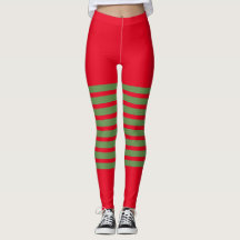 Helgdag Elf Leggings Candy cane jul