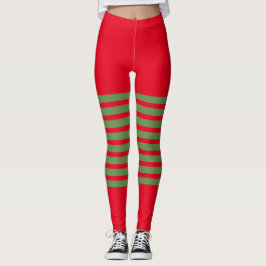 Helgdag Elf Leggings Candy cane jul