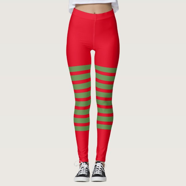 Helgdag Elf Leggings Candy cane jul (Framsida)