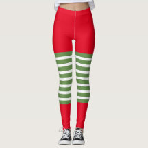 Helgdag Elf Leggings Candy cane jul