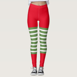 Helgdag Elf Leggings Candy cane jul