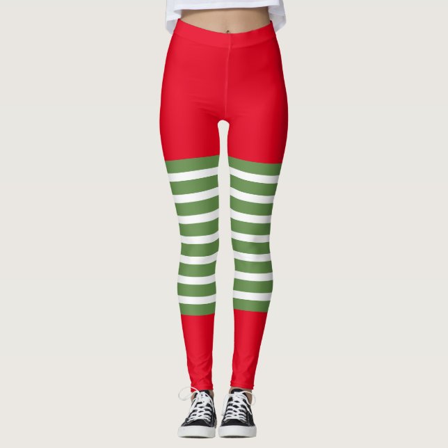 Helgdag Elf Leggings Candy cane jul (Framsida)