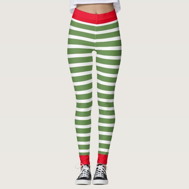 Helgdag Elf Leggings | Jul Elf Costume Byxor (Framsida)