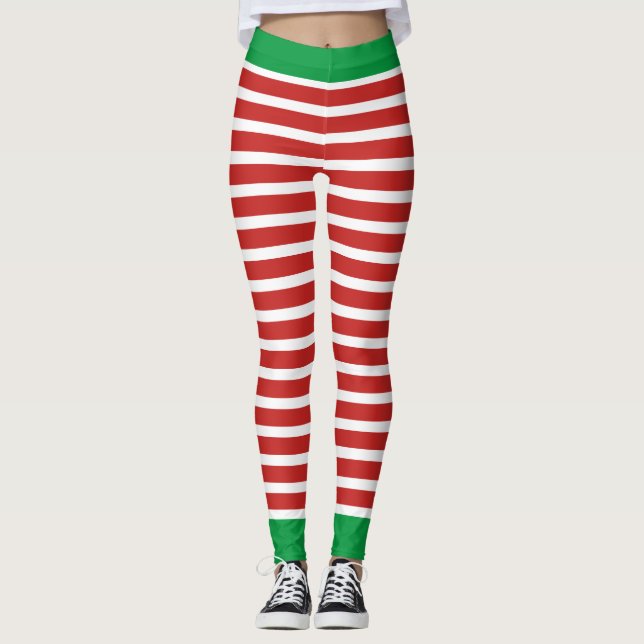 Helgdag Elf Leggings | Jul Elf Costume Byxor (Framsida)