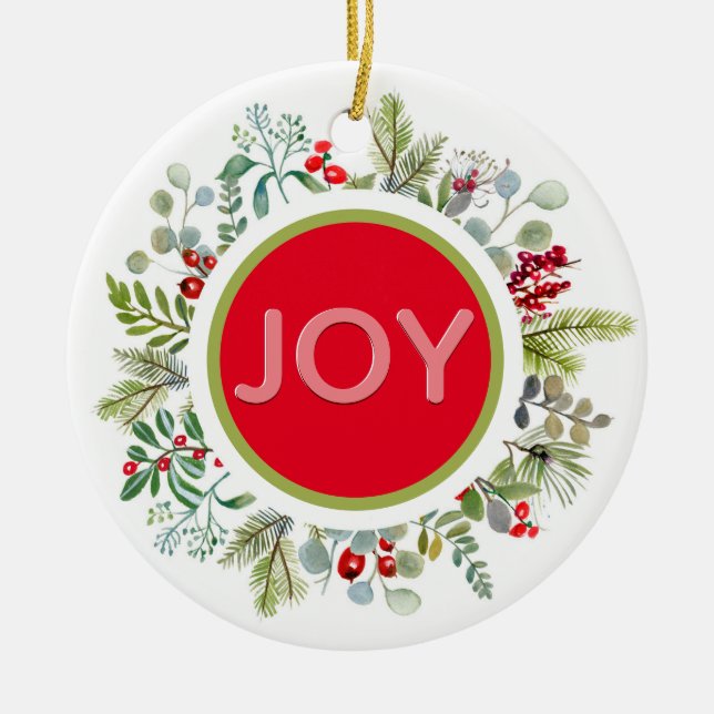 Helgdag Enkelt vattenfärgat Anpassade för andning  Julgransprydnad Keramik (Framsidan)