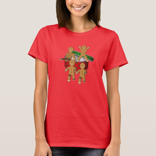 Helgdag Escaping Gingertea Cookies Cute T-shirt (Framsida)