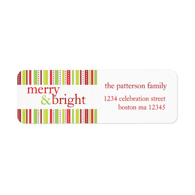 Helgdag-etikett för God Jul Rand Returadress Etikett (Framsidan)