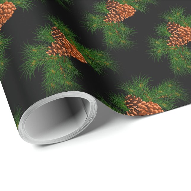 Helgdag Evergreen gräs cone mönster - Presentpapper (Rullad Hörn)