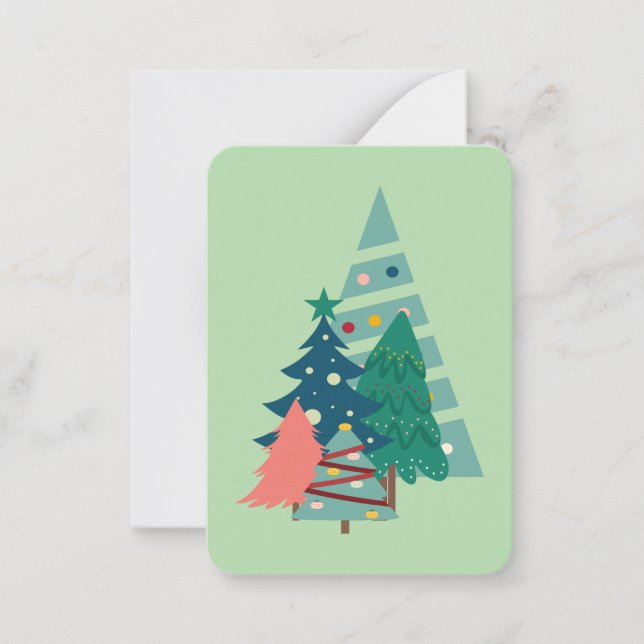 Helgdag Evergreens design Anteckningskort (Framsida)