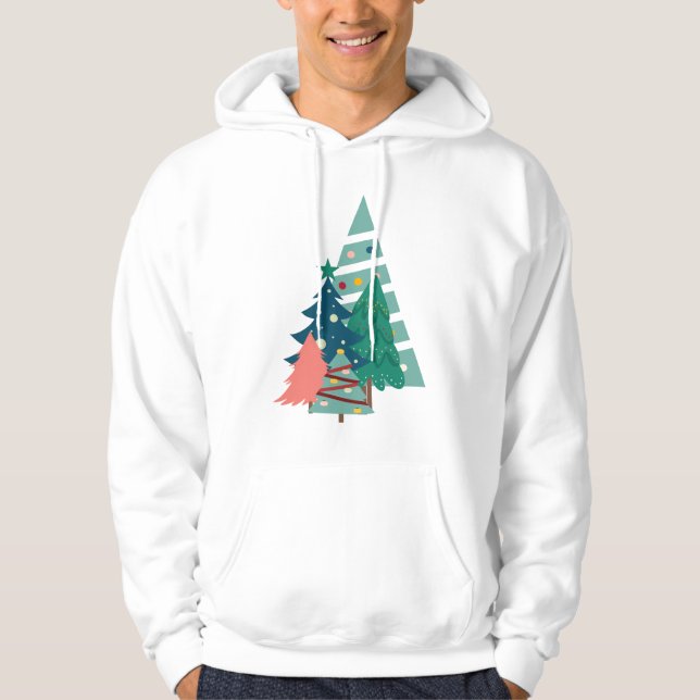 Helgdag Evergreens design Hoodie (Framsida)