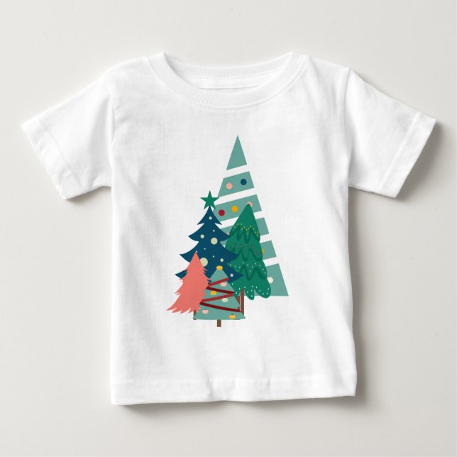 Helgdag Evergreens design T Shirt (Framsida)