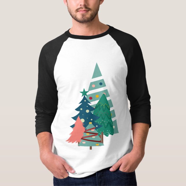 Helgdag Evergreens design T Shirt (Framsida)