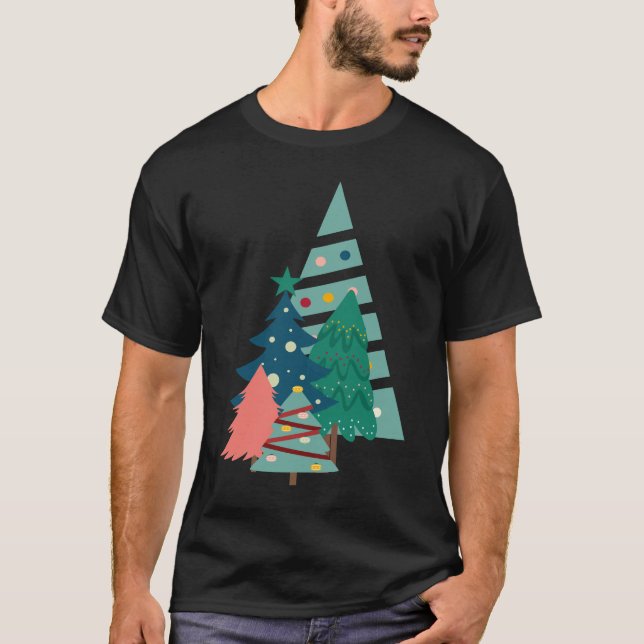 Helgdag Evergreens design T Shirt (Framsida)