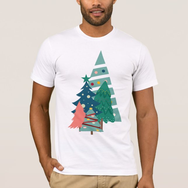 Helgdag Evergreens design T Shirt (Framsida)