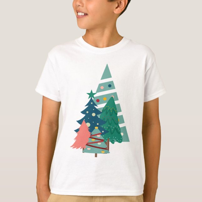 Helgdag Evergreens design T Shirt (Framsida)