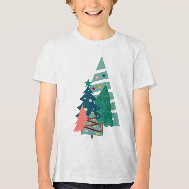 Helgdag Evergreens design T Shirt (Framsida)