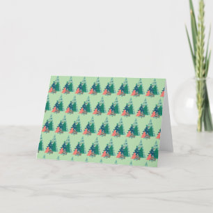 Helgdag Evergreens design Tack Kort