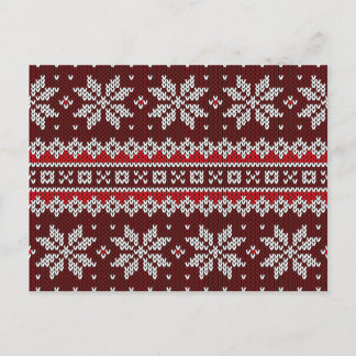 Helgdag Fair Isle Sticka Mönster Helg Vykort