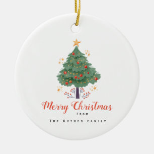 Helgdag familjen god jul julgransprydnad keramik
