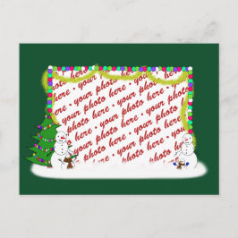 Helgdag-familjen Snögubbe Foto Ram Helg Vykort