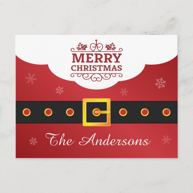 Helgdag Family Hälsning Santa Bälte God jul Helg Vykort (Framsida)