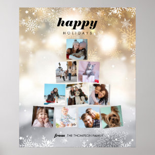 Helgdag Family Julgran fotokollage Poster