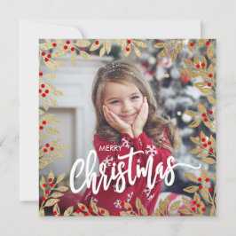 Helgdag Family Photo Mistletoe-julkort