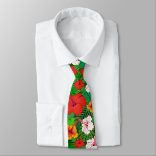 Helgdag Färgstarka Hawaiianska blommor Tropiska L Slips