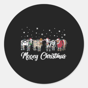 Helgdag Farm jul Mooey jul Ljus Cow Runt Klistermärke