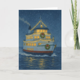 Helgdag Ferry Crossing-julkort Kort