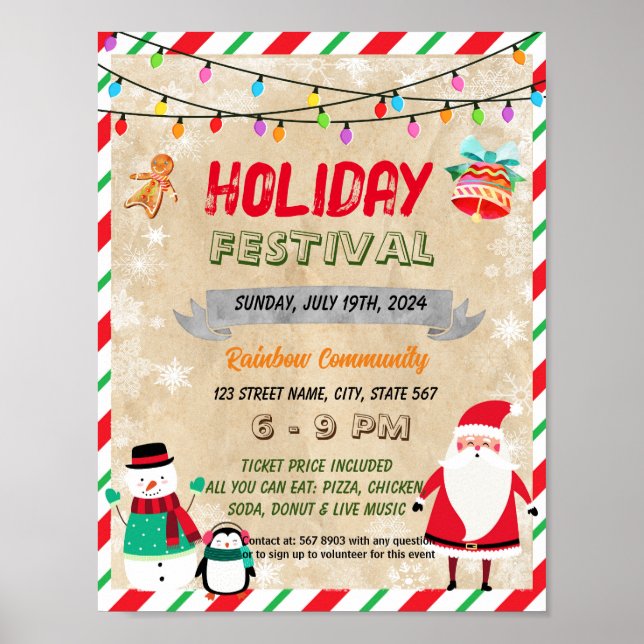 Helgdag Festival School-evenemangsflygare Poster (Framsidan)