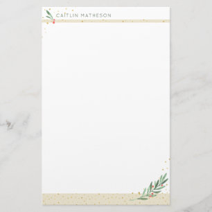 Helgdag Festive Ivory Vinter Foliage God jul Brevpapper