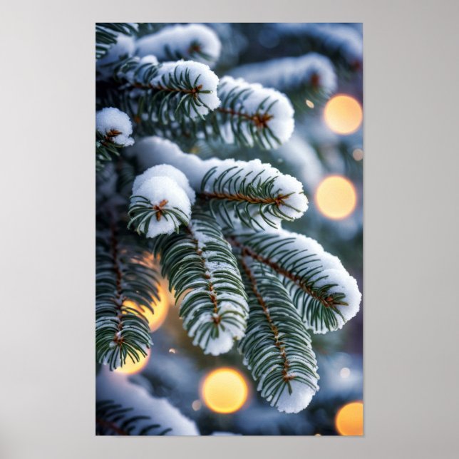 Helgdag Festive Snö Season Candles Poster (Framsidan)