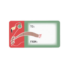 Helgdag flamingo-presentetikett adressetikett