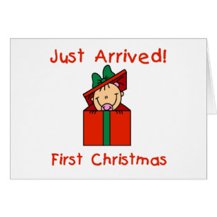 Helgdag Flicka kom just med skjortor och gåvor Hälsningskort