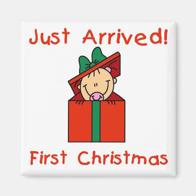 Helgdag Flicka kom just med skjortor och gåvor Magnet (Framsidan)