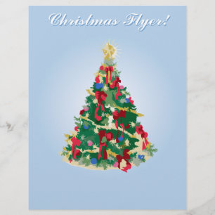 Helgdag Flyer: Färgfull Julgran Reklamblad