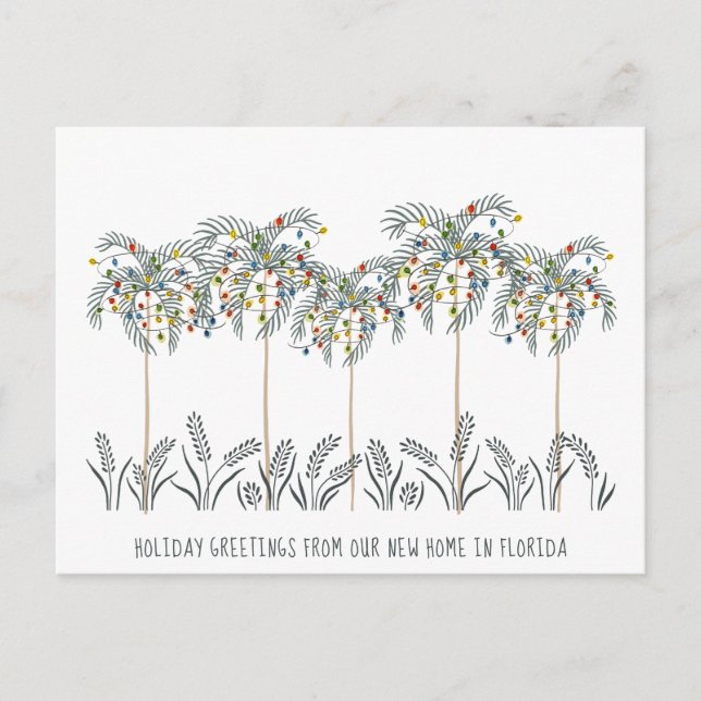 Helgdag Flytta jul Ljus på Handflatan Träd Meddelande Vykort (Framsida)