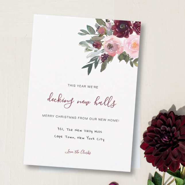 helgdag flytta julomställning i blommigten adress julkort (Skapare uppladdad)