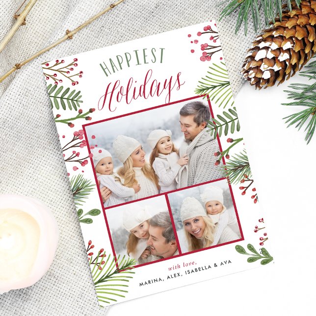 Helgdag Foliage | Fotokollokort Julkort (Skapare uppladdad)