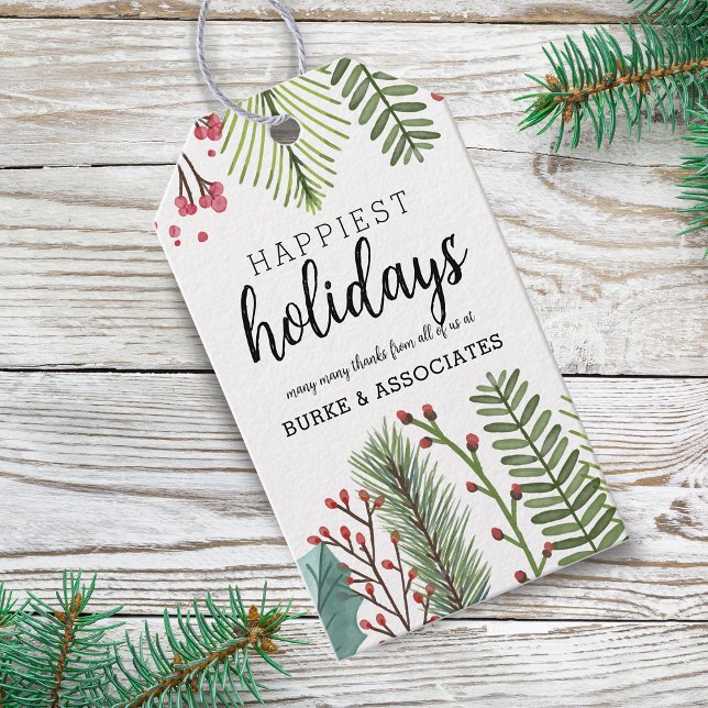 Helgdag Foliage-Personligen Presentetikett (Holiday Foliage Christmas Personalized Gift Tags)
