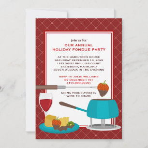Helgdag fondue Party-inbjudningar Inbjudningar
