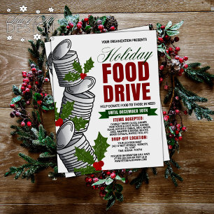 Helgdag Food Drive Canned Food Mistletoe Charity Reklamblad